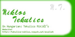 miklos tekulics business card